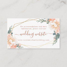 フローラピーチクリーム金ゴールドテラコッタ結婚のウェブサイト エンクロージャーカード