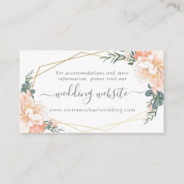 フローラピーチクリーム金ゴールドミントグリーン結婚ズウェブサイト エンクロージャーカード