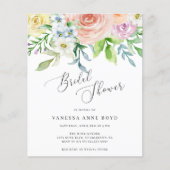 フローラピーチバジェットブライダルシャワー招待 (正面)
