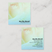 *~*フローラピーチバラグリッターアクアビジネスカード スクエア名刺 (正面/裏面)