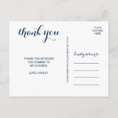 フローラピーチピンクとネイビーの水色ありがとう ポストカード (裏面)