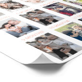 フローラピーチピンクベビーの初年写真サイン ポスター (角)