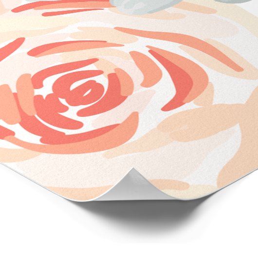 フローラピーチピンクベビーの誕生日バナーサイン ポスター (角)