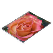 フローラピーチピンクローズパーソナル化可能なノートブック ノートブック (左側)