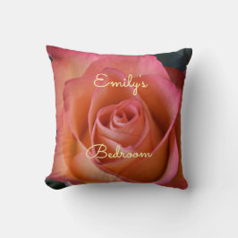 フローラピーチピンクローズペルソナライズ装飾用クッション クッション