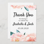 フローラピーチピーニーサンキューカード サンキューカード (正面/裏面)