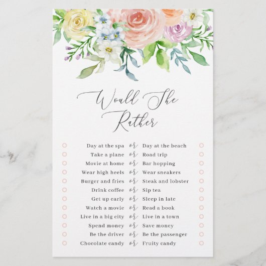 フローラピーチ彼女はむしろブライダルシャワーゲーム (正面)