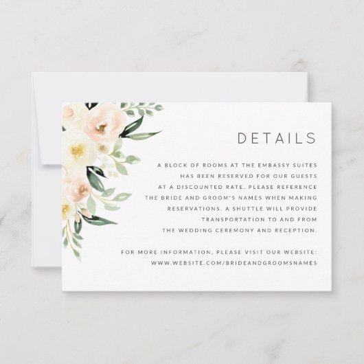 フローラピーチ赤面グリーンリー詳細情報カード 招待状 (正面)