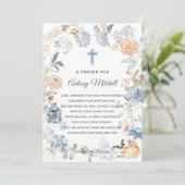 フローラピーチ赤面ブルーバプテスマ祈りの言葉 招待状 (スタンド正面)