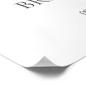 フローラピーチ赤面ブルーブライダルシャワー標識 ポスター (角)