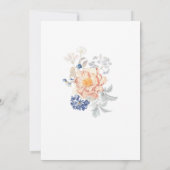 フローラピーチ赤面ブルー結婚ズ 招待状 (裏面)