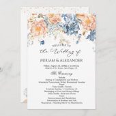 フローラピーチ赤面ブルー結婚式 プログラム (正面/裏面)