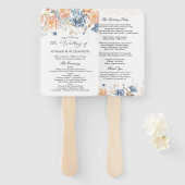 フローラピーチ赤面ブルー結婚式 プログラム ハンドファン (正面&裏面)