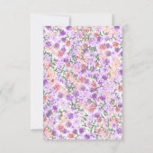 フローラピーチ、薄紫&クレイウェディングRSVPカード 出欠カード (裏面)