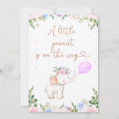 フローラピーナッツエレファントベビーシャワー招待状 招待状 (裏面)