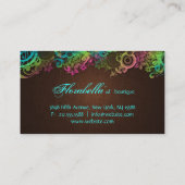 フローラファッションリネンブルーブラウンエスプレッソ 名刺 (裏面)