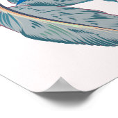 フローラファッション熱帯性ヴィンテージパターン ポスター (角)