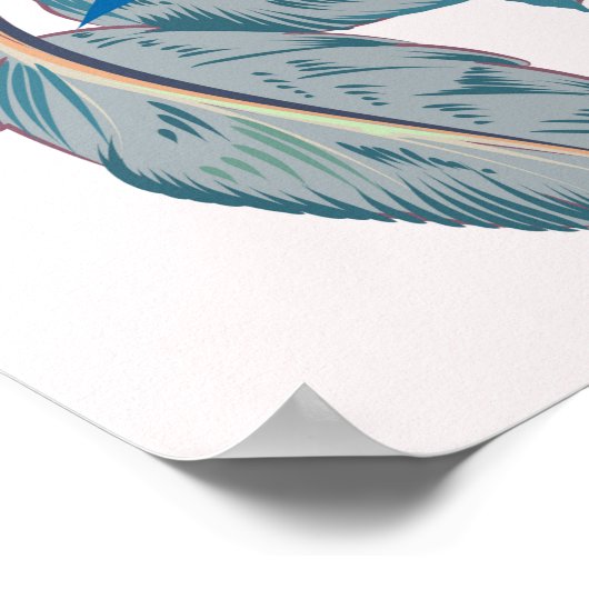 フローラファッション熱帯性ヴィンテージパターン ポスター (角)