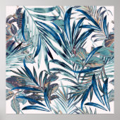 フローラファッション熱帯性ヴィンテージパターン ポスター (正面)