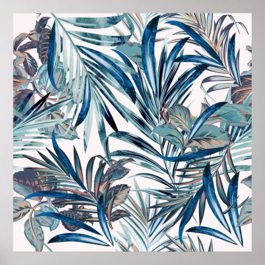 フローラファッション熱帯性ヴィンテージパターン ポスター (正面)