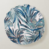 フローラファッション熱帯性ヴィンテージパターン ラウンドクッション (裏面)