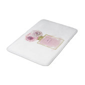 フローラファッション香水ボトルピンクローズ金ゴールドグラム バスマット (アングル)