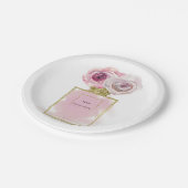 フローラファッション香水ボトルピンクローズ金ゴールドグラム ペーパープレート (アングル)