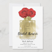 フローラファッション香水ボトルレッドローゼス金ゴールドグラム 招待状 (正面)