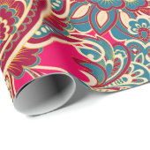フローラファブリックとペイズリーオーナメントシームレスなパターン ラッピングペーパー (ロールコーナー)