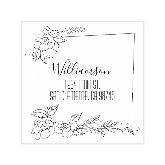 フローラファミリー差出人住所 セルフインキングスタンプ (デザイン)