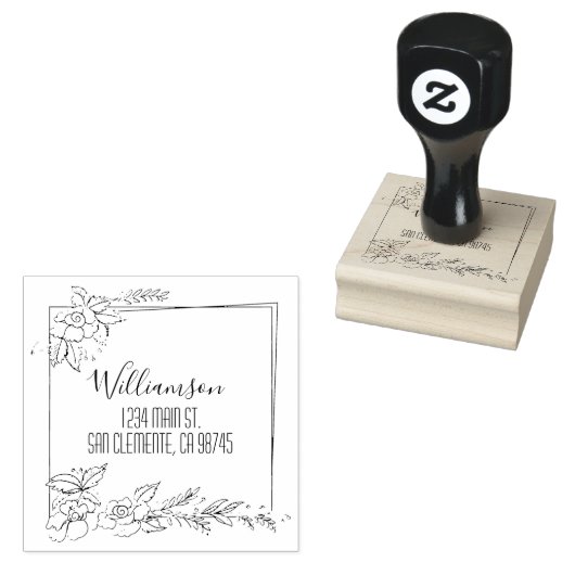 フローラファミリー差出人住所 ラバースタンプ (押印)