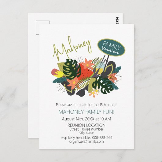 フローラファミリ懇親会日付ポストカードの保存 ポストカード (正面/裏面)