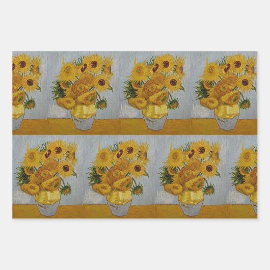 フローラファンゴッホアイリスサンフラワーズアーモンドブロッサム ラッピングペーパーシート (正面2)