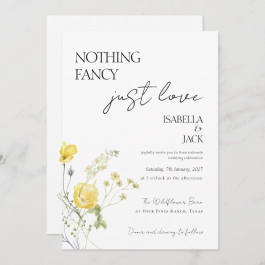 フローラファンシーは何も結婚愛 招待状 (正面/裏面)