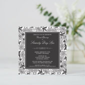 フローラファンシーグランドオープン招待状(黒) 招待状 (スタンド正面)