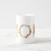 フローラファンシーゴールデンMOMティーマグ ボーンチャイナマグカップ (正面)