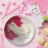 フローラファンシーピンクホワイトエレガントグラマー紙プレート ペーパープレート (パーティー)