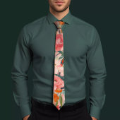 フローラファンシーピンク&オレンジタイ ネクタイ