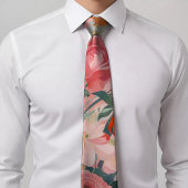 フローラファンシーピンク&オレンジタイ ネクタイ