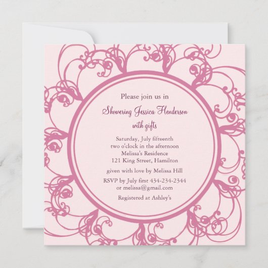 フローラファンシーブライダルシャワー招待 招待状 (正面)