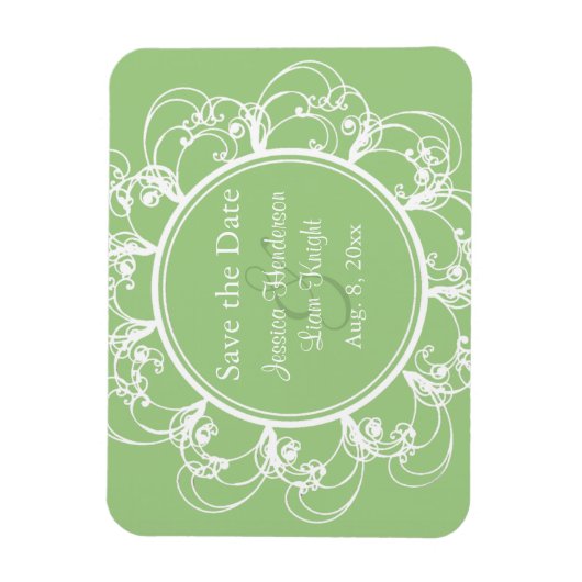 フローラファンシーマグネットの保存(緑) マグネット (縦)