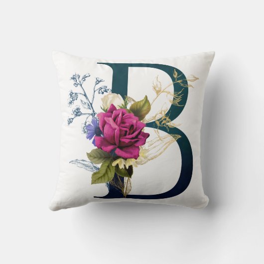 フローラファンシーモノグラム文字B クッション (裏面)