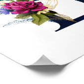 フローラファンシーモノグラム文字B ポスター (角)