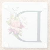 フローラファンシーモノグラム文字D ガラスコースター (裏面)