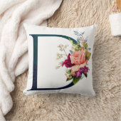 フローラファンシーモノグラム文字D クッション (ブランケット)