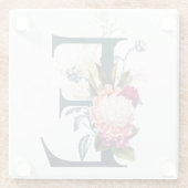 フローラファンシーモノグラム文字E ガラスコースター (裏面)