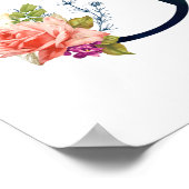 フローラファンシーモノグラム文字G ポスター (角)