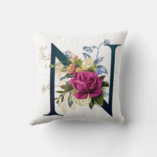 フローラファンシーモノグラム文字N クッション (裏面)