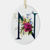 フローラファンシーモノグラム文字N セラミックオーナメント (右)