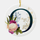 フローラファンシーモノグラム文字O セラミックオーナメント (正面)